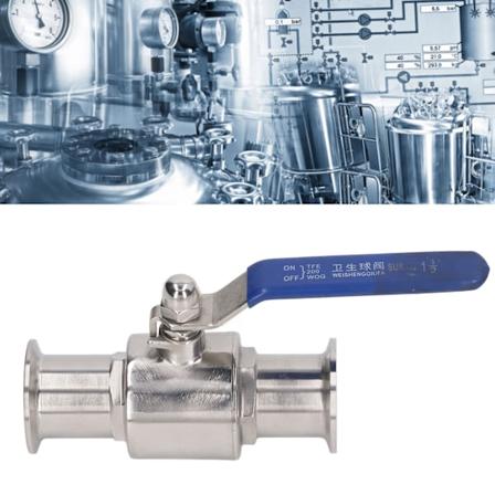 Klemme Kugleventil med Håndtag 304 Rustfrit Stål Hurtigkobling VVS-Ventil til Flowkontrol 51mm / 2in Rør OD