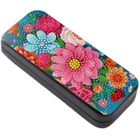 Blomster Diamant Kunst Sæt til Voksne Lille Diamant Maleri Sæt Diamant Prikker Ædelsten Kunst Maleri DIY Brilleetui med Specialformede Rhinestones