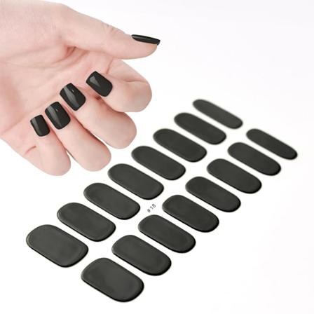 16Tips Uv Semi-Cured Gel Nagel Wraps Klistermärke 5D Ren Färg Full Täckning Uv Lampa Gel Klistermärke Lång-Lang Spikförlängning Patch Remsa NK-LTHP-