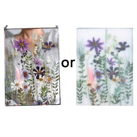 Akrylramme pressede blomster hængende billede kunstige planter vægpendel