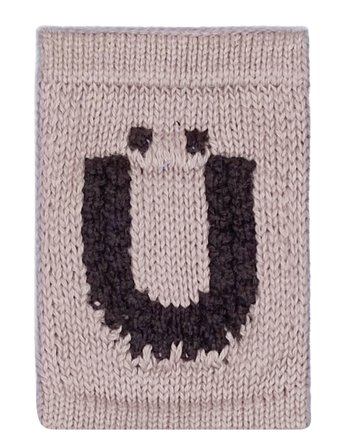 Knitted Letter Ü, Nature Beige Smallstuff