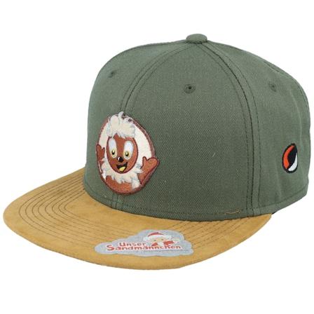 Unser Sandmännchen - Zelená snapback Kšiltovka - Pittiplatsch patch Sueede Olive Snapback @ Hatstore