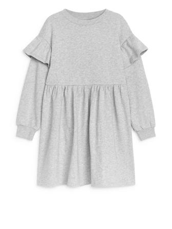Jerseykleid mit Rüschen - Grau