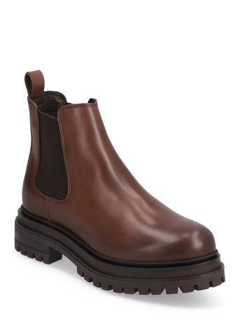 Biadarlene Chelsea Warm Boot Crust Shoes Chelsea Boots Brun Bianco