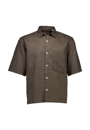 Lindbergh Solid dobby cotton Shirt S/S Skjortor Herr Brun S
