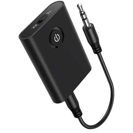 Bluetooth 5.3-adapter for flyreiser til 2 trådløse hodetelefoner, 3,5 mm-kontakt Bluetooth-sender under flyging