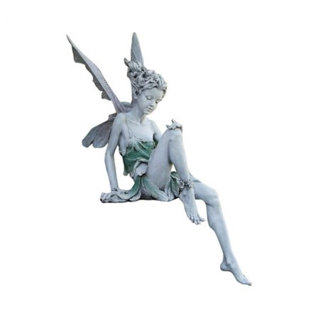 15 cm siddende fe-statue, harpikshaveornament håndværk landskabsdesign