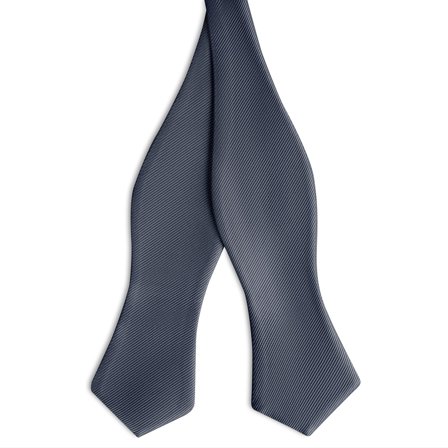 Nœud papillon à nouer couleur graphite à pointe de diamant en gros-grain pour hommes - Noeuds papillon à nouer