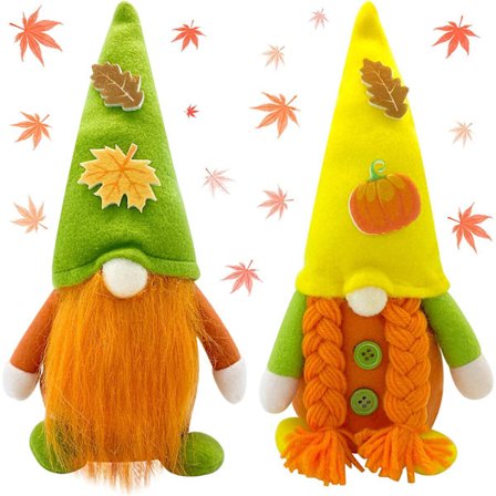 2 stk. efterårsdekorationer til hjemmet Thanksgiving-nisser dekoration