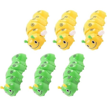 6 stk. Optrækkelige Caterpillar Legetøj Optrækkelige Indsæt Legetøj Dyr Festgaver til Børn (Blandet Farver)