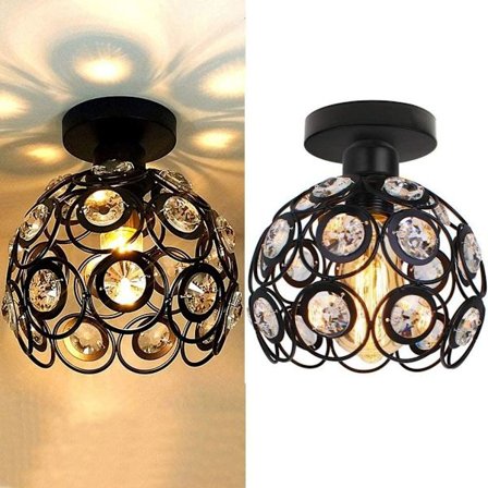 Moderni 2 kpl:n kristallia ja metallia oleva kattovalaisin, teollinen E27 riippuvalaisin