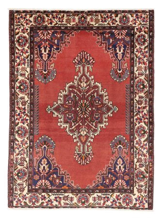 Hamadan Rug Hand Knotted 109X146 Dark Red/Brown