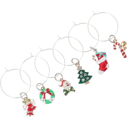 6 st Vinglasmarkörer Vinglas Identifierare Järn Glasmarkörer (Blandade Färger)