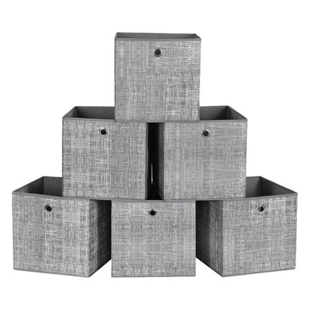 Vikbara förvaringslådor 30x30x30cm 6-pack – Grå