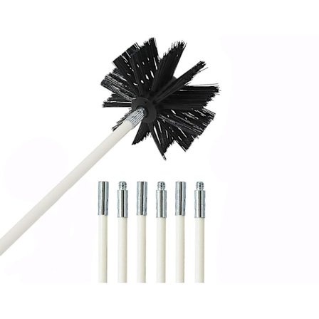 Flexible Dryer Vent Cleaning Kit, Lint Remover, Extends Up To 12 Feet, Synthetic Brush Head, Use With Or Without A Power Drill