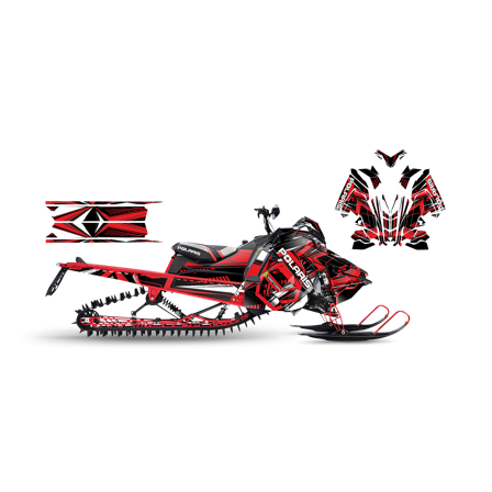 Dekalkit SweTown Tsunami Rød-Svart - Polaris Axys 800 Switchback XCR 2018-2020