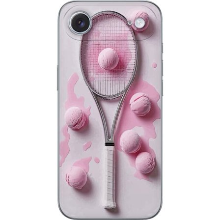 Yhteensopiva Puhelinkuori Apple Apple iPhone 17 Air Ruusunpunaiset lasipallot ja tennismaila luovassa stillikuvassa, jossa on leikkisä pop-tunnelma j