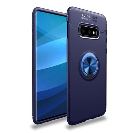 Samsung Galaxy S10 Plus takatuellinen suojakotelo rengaspidikkeellä - Sininen Blue