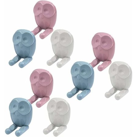 Sæt med 9 tandbørsteholdere til børn - vægmontering med sugekop - badeværelsestilbehør