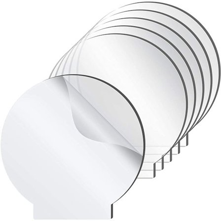6 st Klar Akrylskiva för LED-ljusbas, 2 mm tjocklek, Transparent panel med skyddsfilm för skiva, DIY-projekt, Konst och hantverk (Rund)