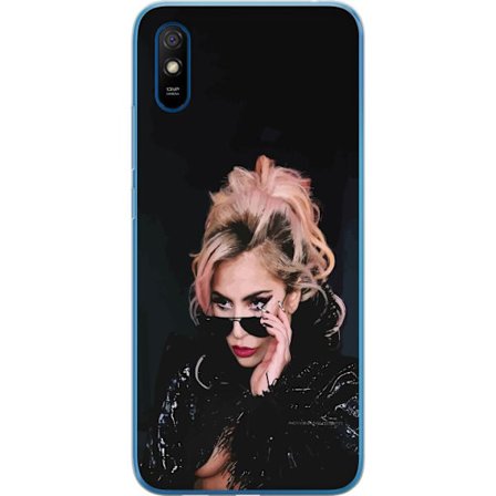 Kompatibelt Mobildeksel til Xiaomi Redmi 9AT Lady Gaga portrett med solbriller og dramatisk sminke i mørk glamorøs stil