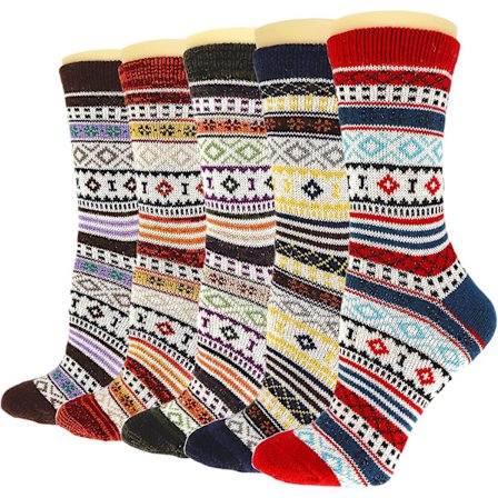 5 par uldstrømper til mænd, tykke termiske vandrestrømper, varme vinterstrømper til koldt vejr-FF-