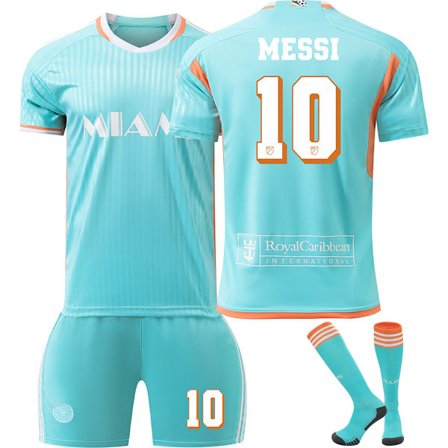 2024-2025 Uudet Miami 2 Vieraspelipaidat Lasten Jalkapallopaita Setti #10 MESSI Paita Nuorten Harjoitteluvaatteet Jalkapalloharjoitteluasut