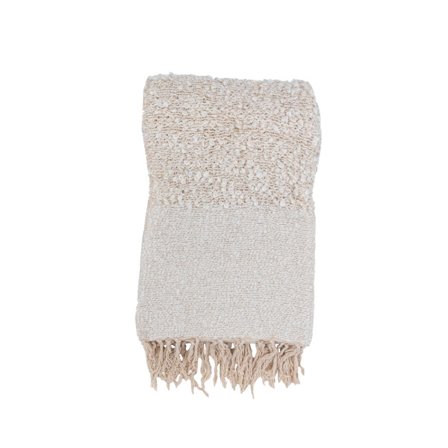 Dekorativt tæppe, 130x170 cm, hvidbeige stof