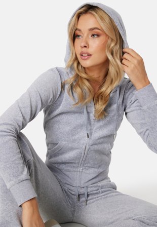 Juicy Couture Robertson Classic Velour Hoodie SIlver Marl Klær