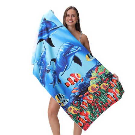 Ekstra stort mikrofiber strandhåndkle | Digitaltrykt badehåndkle*28*70*140