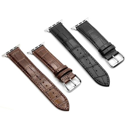 SKALO Läderarmband Krokodilmönster Apple Watch Series 10 42mm - Fler färger