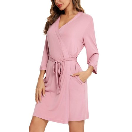 Kvinnors korta stickade kimono-rock med fickor