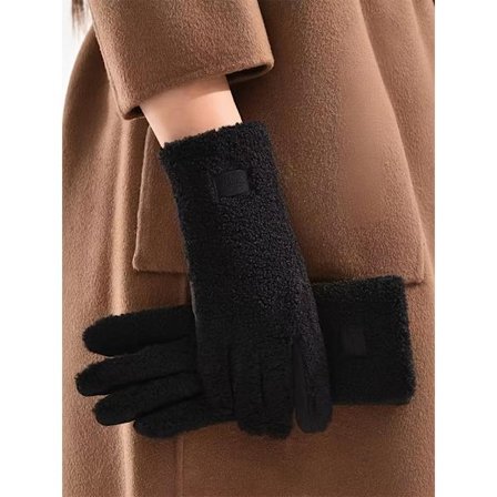 1 par, Teddy touchscreen-handsker til damer, termiske efterårs-/vinterhandsker, fingerløse handsker, damehandsker, dame [DB]