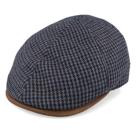 MJM Hats - Blå flatcap Caps - Broker 32 Wool Mix Blue Check Flat Cap @ Hatstore