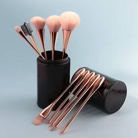 Xiaoman midje sminkebørste sett, skjønnhetsverktøy 10 rose gold