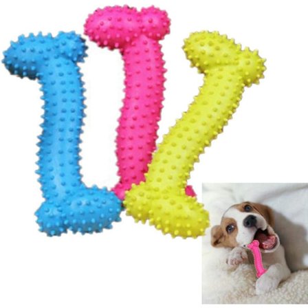 Valp hundben bitresistent gnisslande gummileksak för tuggning molar
