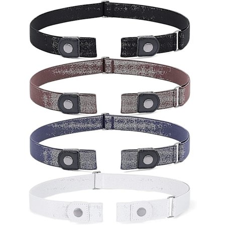 3-pakning / 4-pakning usynlig stretchbelte uten spenne, elastisk belte for kvinner og menn