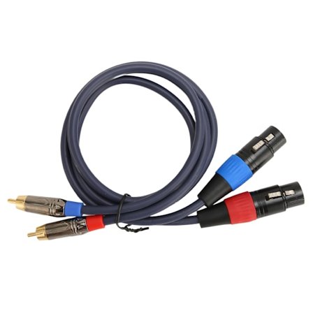 Dubbel XLR till RCA-kabel 24K guldpläterad kontakt 2 XLR hona till 2 RCA hane HiFi ljudkabel 2m 6.6ft