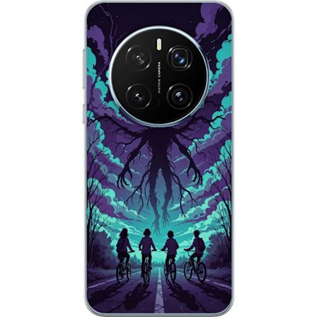 Kompatibelt Mobilskal till Honor Honor Magic7 Pro Stranger Things-inspirerad fantasyillustration med mörkt monster, cyklande barn och dramatisk röd