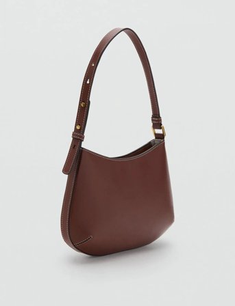 Mango Oval Shoulder Bag - Brown - ONE SIZE