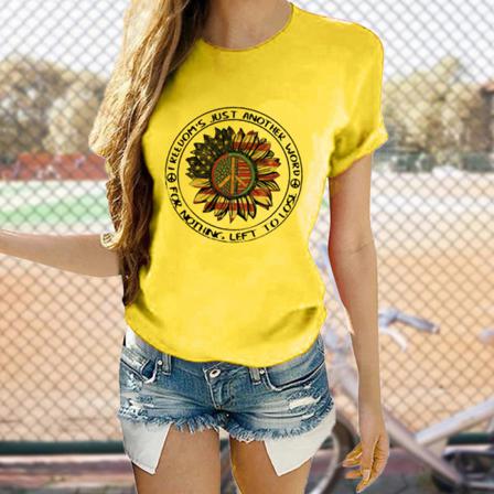 Kortärmad T-shirt Dam Med Rund Hals