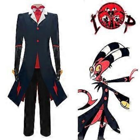 Hazbin Hotel Halloween Karnevalskostym Helluva Boss Blitzo Cosplay Kostym (S)