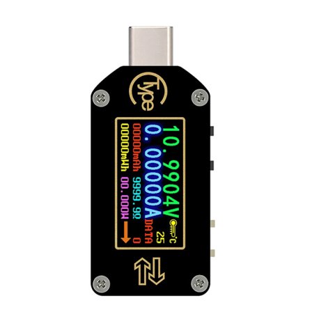 USB C Tester 3.5-24V 4A Spenningstester Multimeter LCD-skjerm Amperemeterverktøy