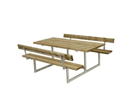 Bänkset Basic m/2 ryggstöd tryckimpr - Lyreco - Kontorsmöbler och inredning - Utemöbler - Bänkar