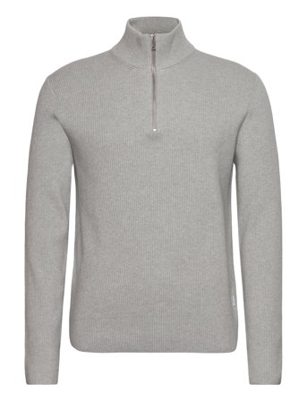Half Zip Rib Knit Grey Lindbergh