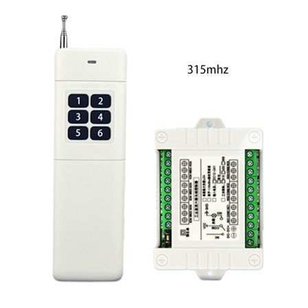 Trådløst fjernkontrollbrytersystem, sender + mottaker, 3000m lang avstand for DC 12V 6ch 6ch Rf 315/433mhz