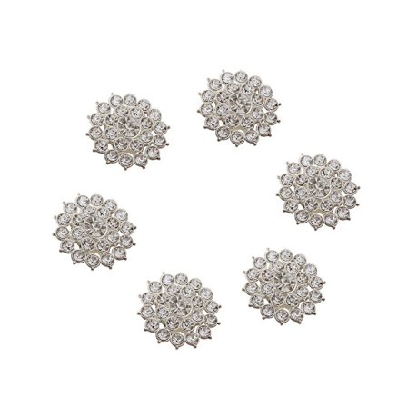 6 Styck/ Set Metall Strass Knappar Skjorta Knappar Hantverksdekoration - spot sales