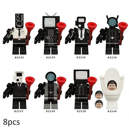 8 st/set Skibidi Toalettspel Byggklossar Leksaker TV-figurer Speakerman Monitor Cameraman Figurer Kit PresentDB,SD