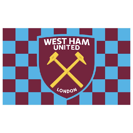 West Ham United FC Rutig Flagg One Size Claret Red/Sky Blue