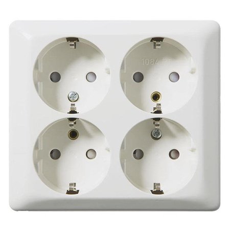 Elko EKO05506 Stikkontakt jordet, 4-veis, Strømbrytere & vegguttak